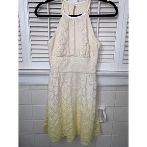 B Darlin Ombré Cream and Yellow Lace Dress